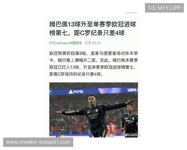 姆巴佩以13球领跑欧冠射手榜，附加赛将考验皇马进攻线